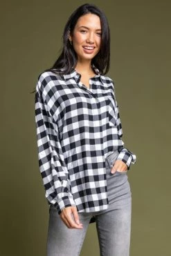 Roman Black Relaxed Check Print Shirt 11 Roman Black Relaxed Check Print Shirt -Roman Sales Shop unnamed file 11979