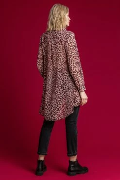 Roman Pink Animal Print Drop Hem Shirt 10 Roman Pink Animal Print Drop Hem Shirt -Roman Sales Shop unnamed file 11988