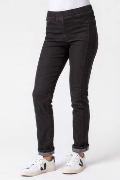 Roman Black Stitch Detail Stretch Mom Jeggings