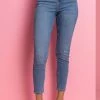 Roman Blue Ripped Stretch Skinny Jeans