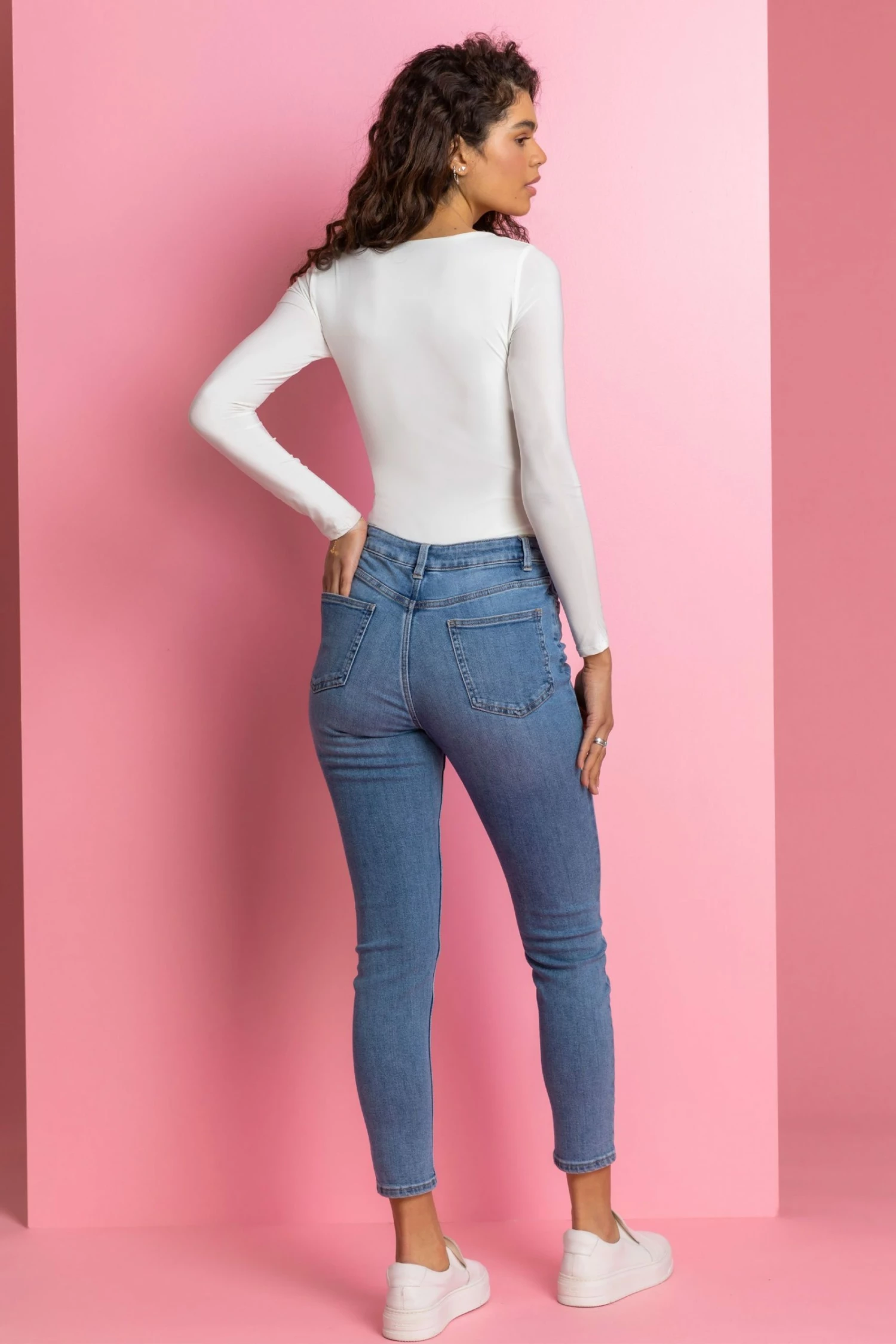 Roman Blue Ripped Stretch Skinny Jeans 6 Roman Blue Ripped Stretch Skinny Jeans - Image 4