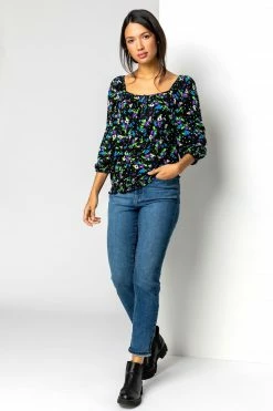 Roman Blue Slim Leg Mom Jeans