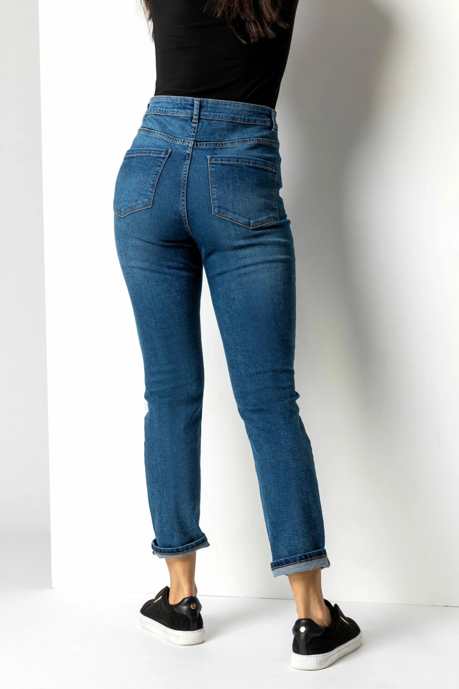 Roman Blue Slim Leg Mom Jeans 4 Roman Blue Slim Leg Mom Jeans - Image 2