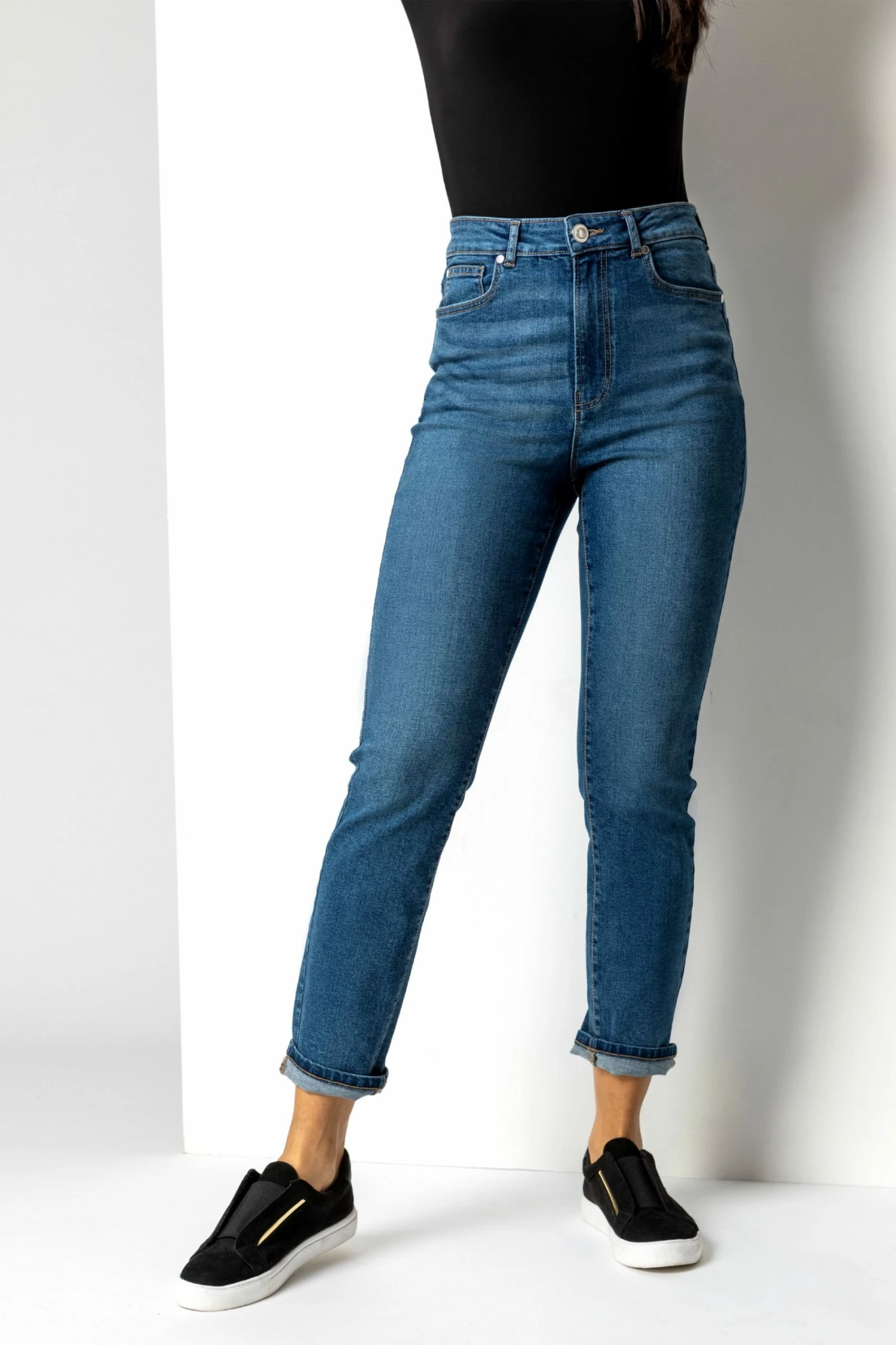 Roman Blue Slim Leg Mom Jeans 5 Roman Blue Slim Leg Mom Jeans - Image 3