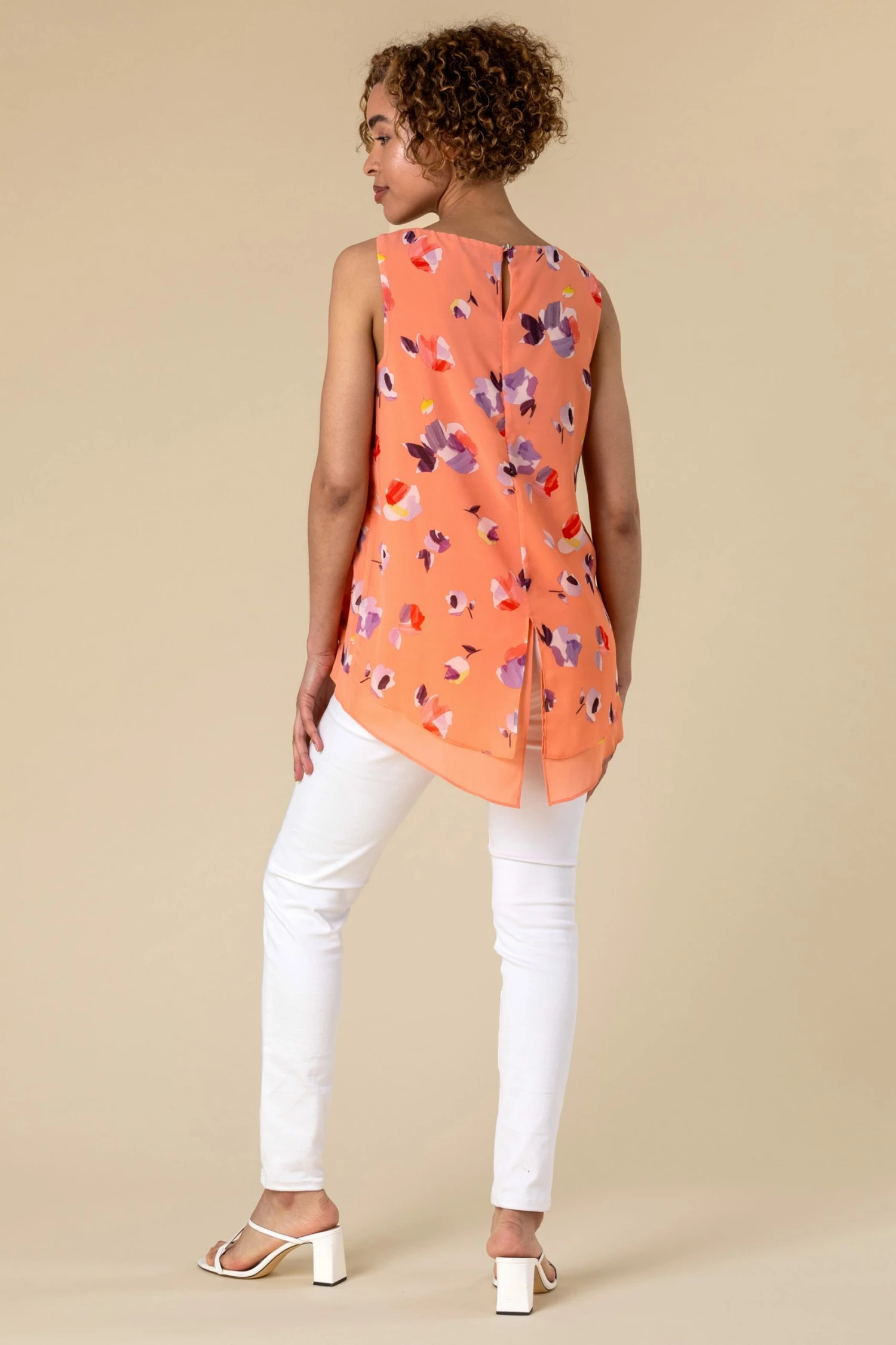 Roman Pink Abstract Floral Print Vest Top 3 Roman Pink Abstract Floral Print Vest Top - Image 2