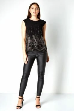 Roman Black Laser Cut Vest -Roman Sales Shop unnamed file 12093