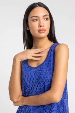 Roman Blue Lace Overlay Hanky Hem Vest Top 11 Roman Blue Lace Overlay Hanky Hem Vest Top -Roman Sales Shop unnamed file 12097