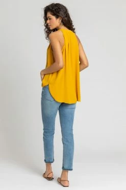 Roman Yellow Plain Dipped Hem Vest Top -Roman Sales Shop unnamed file 12118
