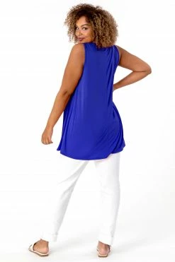 Roman Blue Curve Plain V-Neck Vest Top 9 Roman Blue Curve Plain V-Neck Vest Top -Roman Sales Shop unnamed file 12124