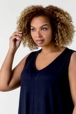 Roman Navy Curve Plain V-Neck Vest Top 10 Roman Navy Curve Plain V-Neck Vest Top -Roman Sales Shop unnamed file 12135