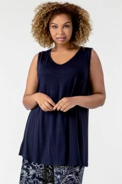 Roman Navy Curve Plain V-Neck Vest Top 11 Roman Navy Curve Plain V-Neck Vest Top -Roman Sales Shop unnamed file 12136