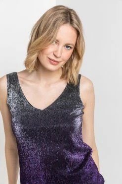 Roman Purple Ombre Metallic Plisse Vest Top 11 Roman Purple Ombre Metallic Plisse Vest Top -Roman Sales Shop unnamed file 12145