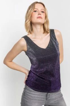 Roman Purple Ombre Metallic Plisse Vest Top 12 Roman Purple Ombre Metallic Plisse Vest Top -Roman Sales Shop unnamed file 12146