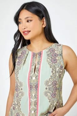 Roman Green Petite Paisley Border Print Vest Top -Roman Sales Shop unnamed file 12151