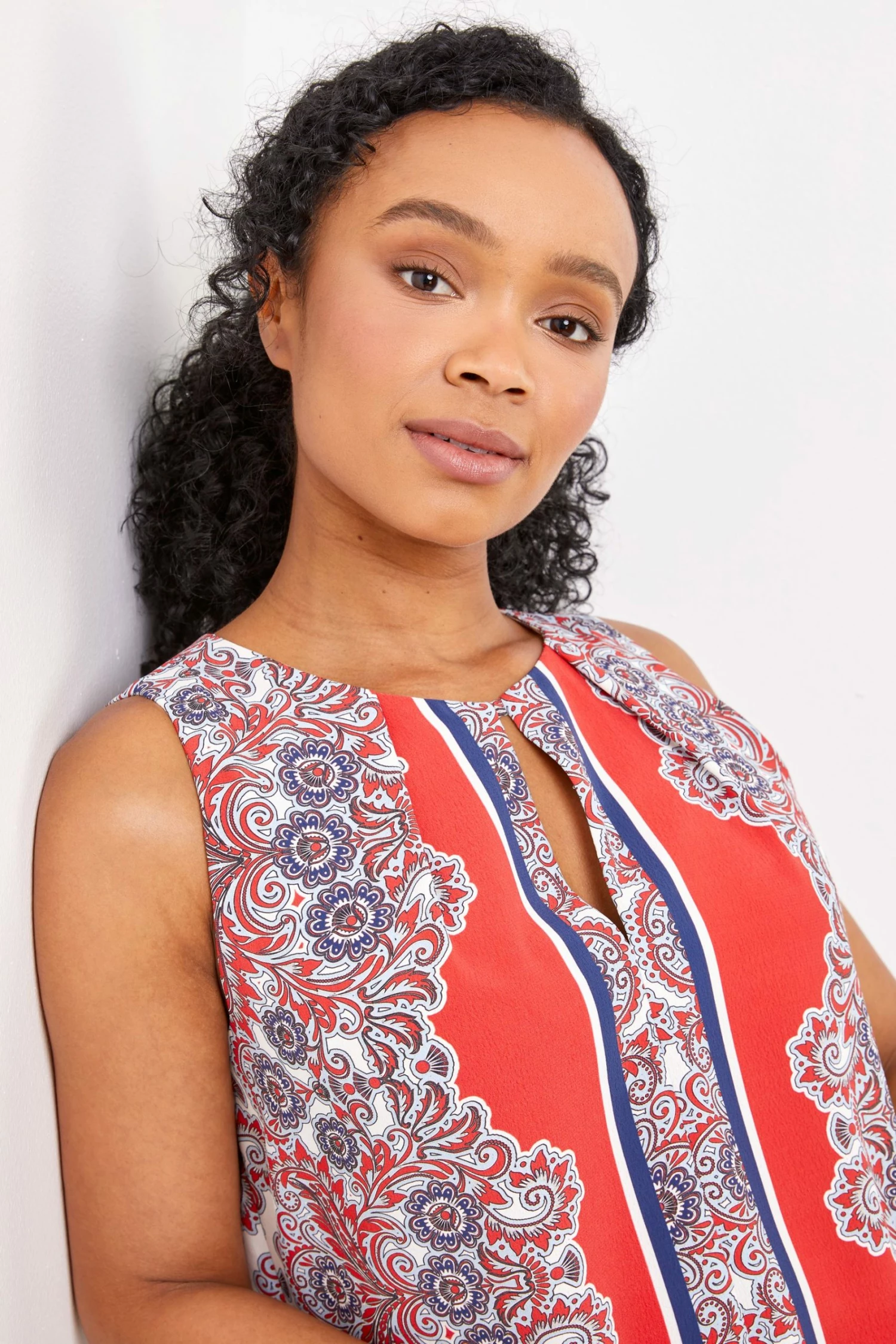 Roman Pink Petite Paisley Border Print Vest Top 6 Roman Pink Petite Paisley Border Print Vest Top - Image 4