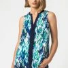Roman Green Abstract Print Notch Neck Sleeveless Top 2 Roman Green Abstract Print Notch Neck Sleeveless Top -Roman Sales Shop unnamed file 12159