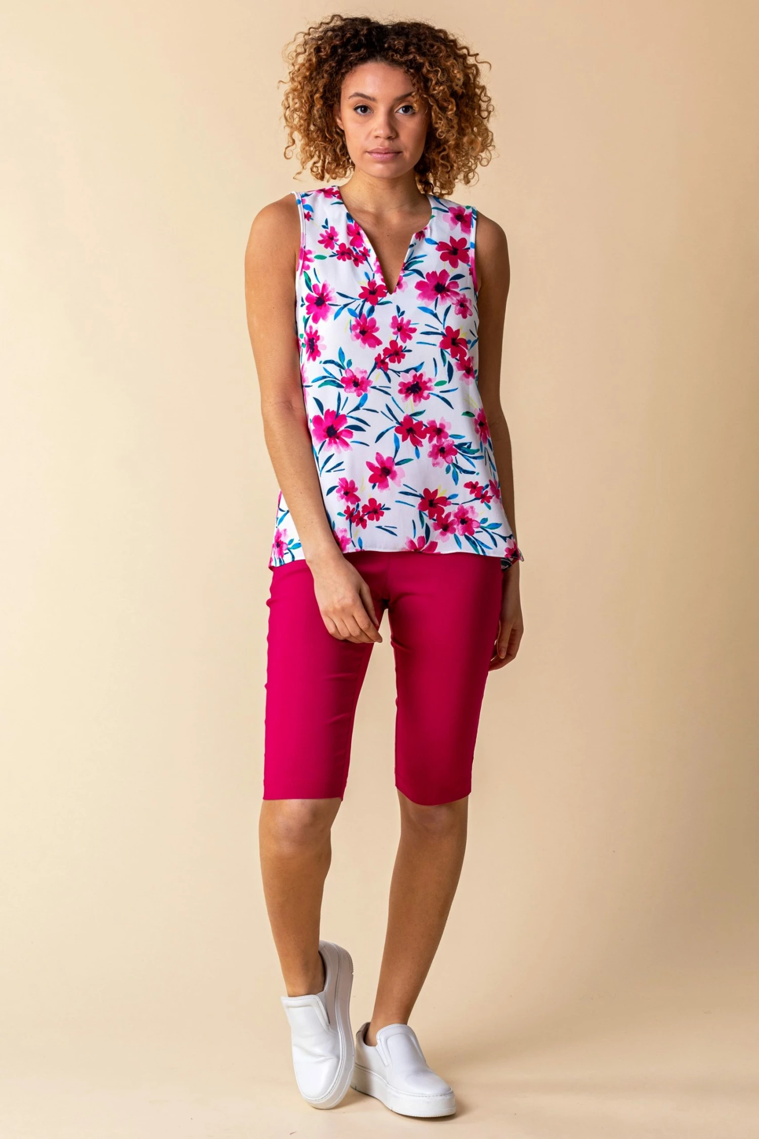 Roman Multi Floral Print Notch Neck Top 5 Roman Multi Floral Print Notch Neck Top - Image 3