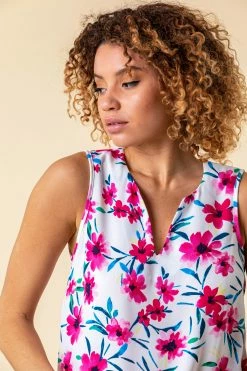 Roman Multi Floral Print Notch Neck Top 10 Roman Multi Floral Print Notch Neck Top -Roman Sales Shop unnamed file 12167