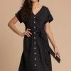 Roman Black Cotton Belted Midi Shirt Dress 2 Roman Black Cotton Belted Midi Shirt Dress -Roman Sales Shop unnamed file 1218