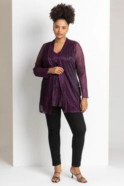 Roman Purple Curve Metallic Plisse Vest Top 13 Roman Purple Curve Metallic Plisse Vest Top -Roman Sales Shop unnamed file 12197