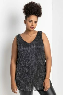 Roman Purple Curve Metallic Plisse Vest Top 16 Roman Purple Curve Metallic Plisse Vest Top -Roman Sales Shop unnamed file 12200