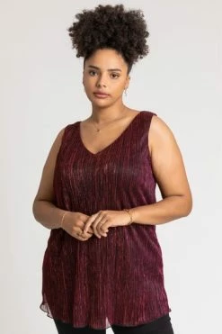 Roman Purple Curve Metallic Plisse Vest Top 17 Roman Purple Curve Metallic Plisse Vest Top -Roman Sales Shop unnamed file 12201