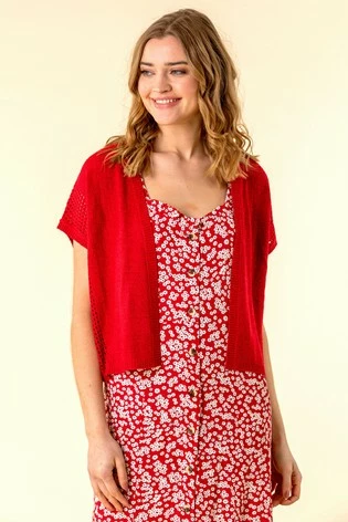 Roman White Tape Stitch Short Sleeve Shrug 8 Roman White Tape Stitch Short Sleeve Shrug - Image 7