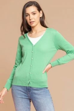 Roman Pink Faux Pearl Button Detail Cardigan -Roman Sales Shop unnamed file 12237