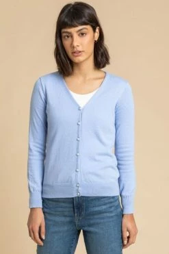 Roman Pink Faux Pearl Button Detail Cardigan -Roman Sales Shop unnamed file 12238