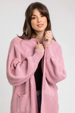 Roman Pink Curve Curve Longline Ribbed Cardigan 13 Roman Pink Curve Curve Longline Ribbed Cardigan -Roman Sales Shop unnamed file 12243