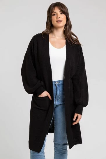 Roman Pink Curve Curve Longline Ribbed Cardigan 8 Roman Pink Curve Curve Longline Ribbed Cardigan - Image 6