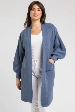 Roman Pink Curve Curve Longline Ribbed Cardigan 16 Roman Pink Curve Curve Longline Ribbed Cardigan -Roman Sales Shop unnamed file 12246