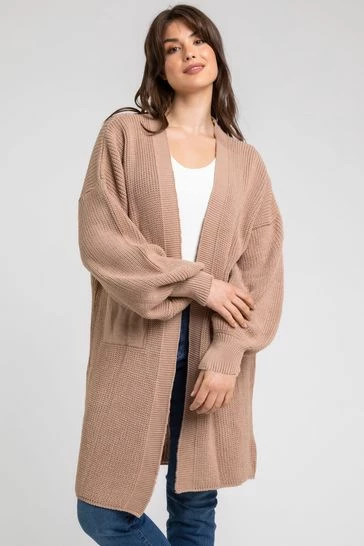 Roman Pink Curve Curve Longline Ribbed Cardigan 10 Roman Pink Curve Curve Longline Ribbed Cardigan - Image 8