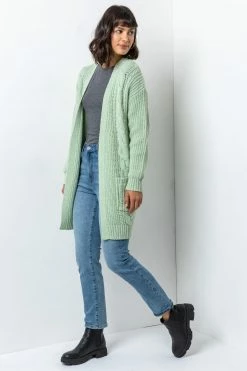 Roman Green Cable Knit Longline Cardigan -Roman Sales Shop unnamed file 12250
