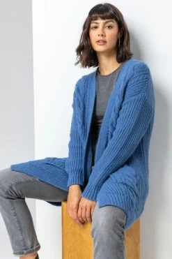 Roman Green Cable Knit Longline Cardigan -Roman Sales Shop unnamed file 12254