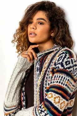 Roman Cream Aztec Print Fringed Hem Cardigan 10 Roman Cream Aztec Print Fringed Hem Cardigan -Roman Sales Shop unnamed file 12258