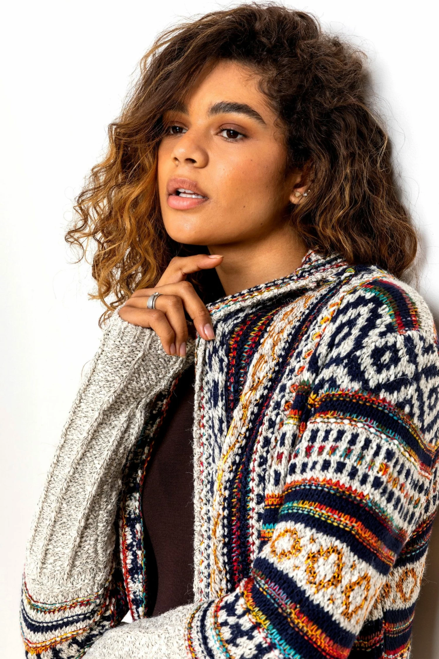 Roman Cream Aztec Print Fringed Hem Cardigan 6 Roman Cream Aztec Print Fringed Hem Cardigan - Image 4