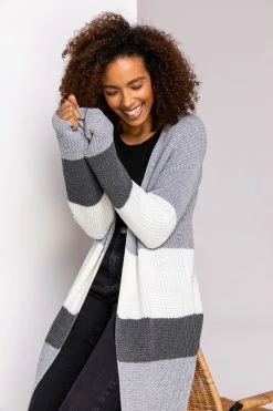 Roman Grey Longline Colourblock Cardigan 11 Roman Grey Longline Colourblock Cardigan -Roman Sales Shop unnamed file 12273