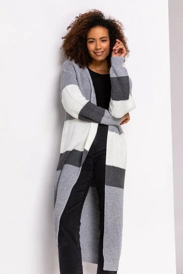 Roman Grey Longline Colourblock Cardigan 8 Roman Grey Longline Colourblock Cardigan - Image 6