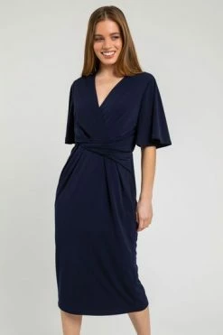 Roman Blue Petite Chiffon Frill Detail Dress 11 Roman Blue Petite Chiffon Frill Detail Dress -Roman Sales Shop unnamed file 123