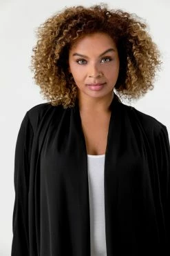 Roman Black Curve Woven Front Jersey Cardigan 12 Roman Black Curve Woven Front Jersey Cardigan -Roman Sales Shop unnamed file 12309