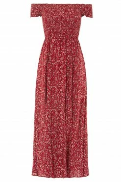 Roman Red Print Shirred Bardot Maxi Dress 16 Roman Red Print Shirred Bardot Maxi Dress -Roman Sales Shop unnamed file 1232