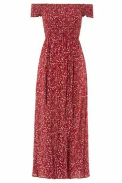 Roman Red Print Shirred Bardot Maxi Dress 17 Roman Red Print Shirred Bardot Maxi Dress -Roman Sales Shop unnamed file 1233