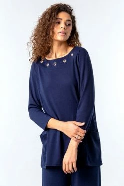 Roman Grey Eyelet Neck Lounge Top -Roman Sales Shop unnamed file 12348