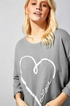 Roman Grey Foil Heart Pocket Sweater Top -Roman Sales Shop unnamed file 12352