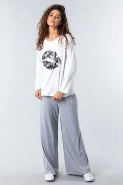 Roman Pink One Size Lip Print Lounge Top -Roman Sales Shop unnamed file 12359