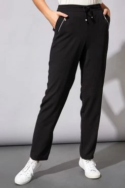 Roman Black 29 Tie Front Jogger