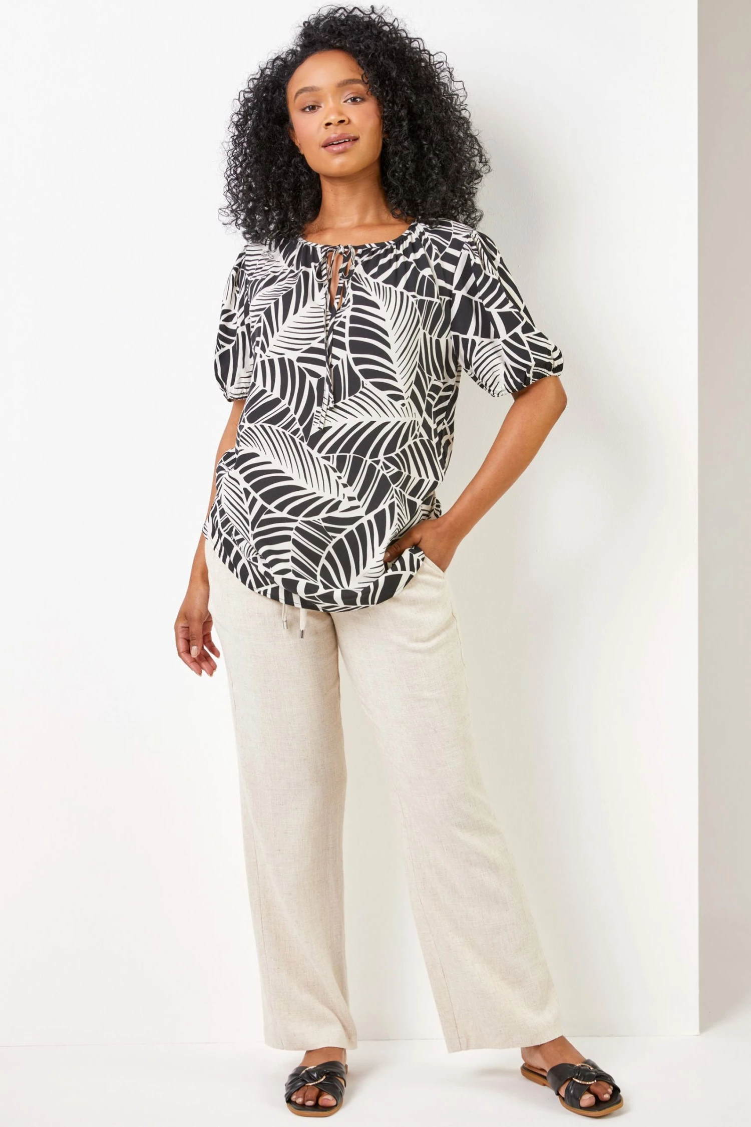 Roman Grey Petite Woven Tie Front Joggers 5 Roman Grey Petite Woven Tie Front Joggers - Image 3