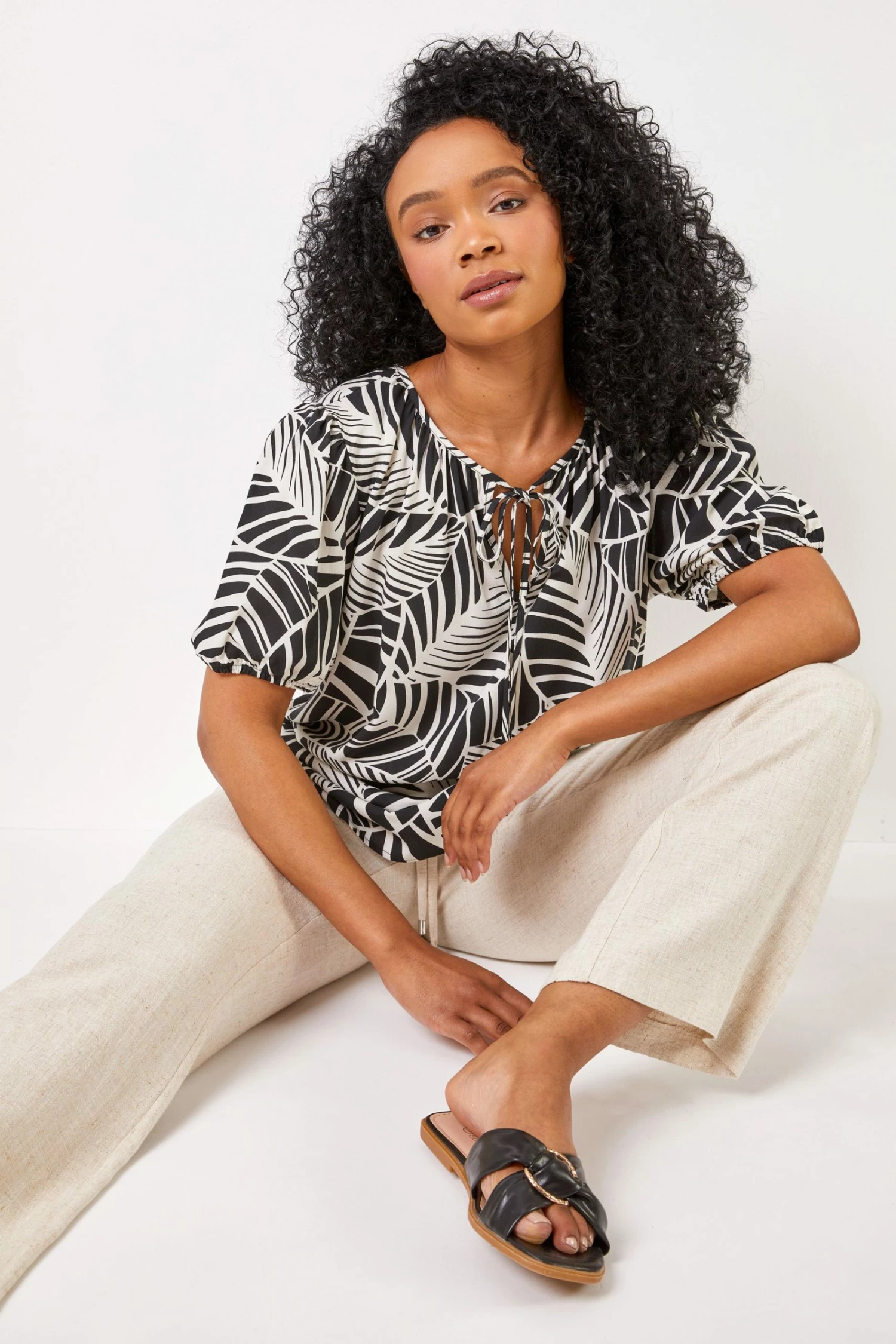 Roman Grey Petite Woven Tie Front Joggers 6 Roman Grey Petite Woven Tie Front Joggers - Image 4