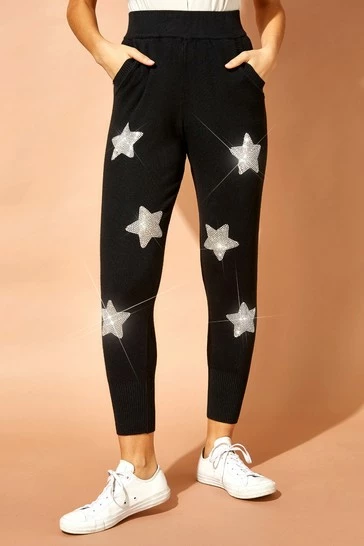 Roman Black Star Knit Lounge Trousers 7 Roman Black Star Knit Lounge Trousers - Image 5
